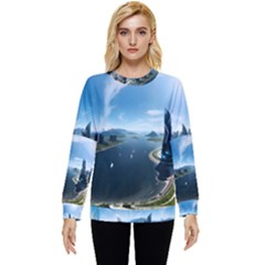 Futuristic City Fantasy Scifi Hidden Pocket Sweatshirt by Ravend
