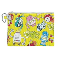 Robot Pattern Canvas Cosmetic Bag (xl) by Grandong