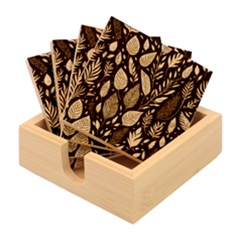 Pattern Flower Texture Bamboo Coaster Set by Grandong