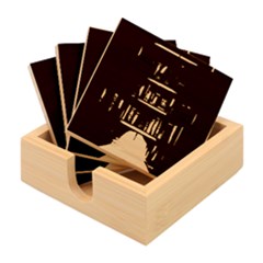 Books Library Bamboo Coaster Set by uniart180623