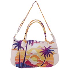 Nature Tropical Palm Trees Sunset Removable Strap Handbag by uniart180623