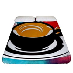 Coffee Tea Cappuccino Fitted Sheet (california King Size) by uniart180623