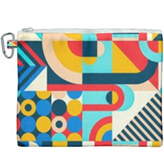 Geometric Shape Colorful Abstract Wave Canvas Cosmetic Bag (xxxl) by Cowasu