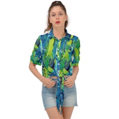 Painting-01 Tie Front Shirt  by nateshop
