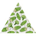 Vegetable Pattern With Composition Broccoli Wooden Puzzle Triangle View1