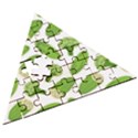 Vegetable Pattern With Composition Broccoli Wooden Puzzle Triangle View3