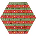 Christmas-papers-red-and-green Wooden Puzzle Hexagon View1