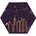 Skyscraper Town Urban Towers Wooden Puzzle Hexagon View1