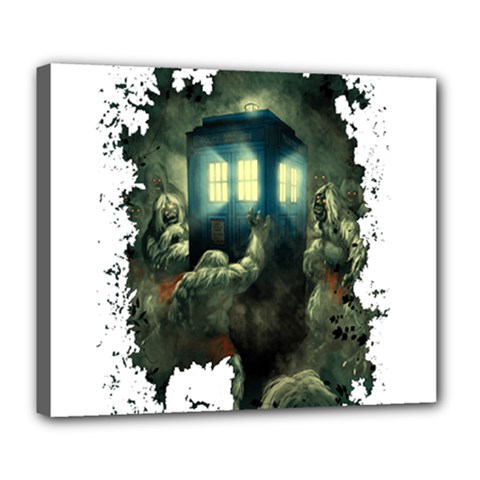 Time Machine Doctor Who Deluxe Canvas 24  X 20  (stretched) by Cowasu
