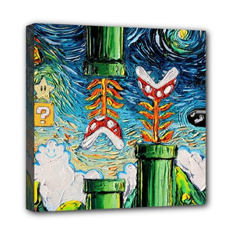 Game Starry Night Doctor Who Van Gogh Parody Mini Canvas 8  X 8  (stretched) by Sarkoni