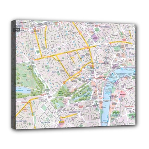 London City Map Deluxe Canvas 24  X 20  (stretched) by Bedest