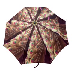 Peacock Dream, Fantasy, Flower, Girly, Peacocks, Pretty Folding Umbrellas by nateshop