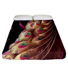 Peacock Dream, Fantasy, Flower, Girly, Peacocks, Pretty Fitted Sheet (queen Size) by nateshop