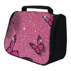 Butterfly, Girl, Pink, Wallpaper Full Print Travel Pouch (small) by nateshop