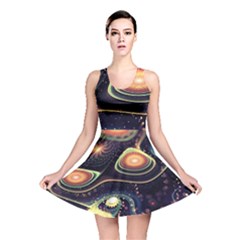 Psychedelic Trippy Abstract 3d Digital Art Reversible Skater Dress by Bedest
