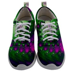 Fractal Spiral Purple Art Green Art Mens Athletic Shoes by Proyonanggan