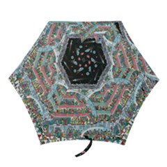 Abstract Painting Space Cartoon Mini Folding Umbrellas by Grandong