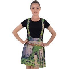 Painting Scenery Velvet Suspender Skater Skirt by Sarkoni