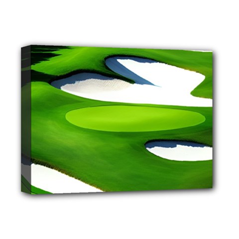 Golf Course Par Green Deluxe Canvas 16  X 12  (stretched)  by Sarkoni