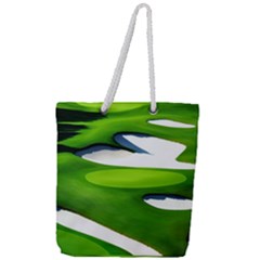 Golf Course Par Green Full Print Rope Handle Tote (large) by Sarkoni