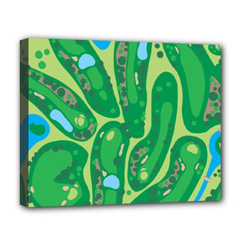 Golf Course Par Golf Course Green Deluxe Canvas 20  X 16  (stretched) by Sarkoni