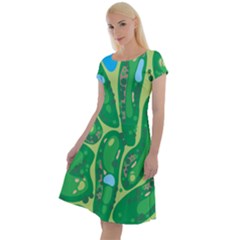 Golf Course Par Golf Course Green Classic Short Sleeve Dress by Sarkoni