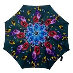 Falling Flowers, Art, Coffee Cup, Colorful, Creative, Cup Hook Handle Umbrellas (large) by nateshop