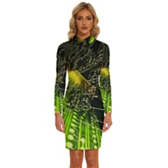Machine Technology Circuit Electronic Computer Technics Detail Psychedelic Abstract Pattern Long Sleeve Shirt Collar Bodycon Dress by Sarkoni