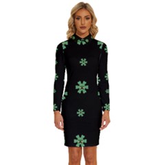 I Love Guitars In Pop Arts Blooming Style Long Sleeve Shirt Collar Bodycon Dress by pepitasart