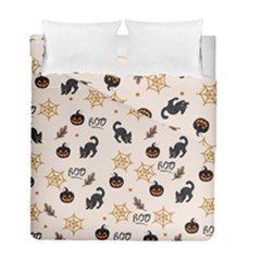 Cat Halloween Pattern Duvet Cover Double Side (full/ Double Size) by Ndabl3x