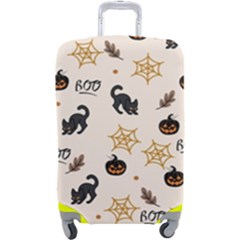 Cat Halloween Pattern Luggage Cover (large) by Ndabl3x