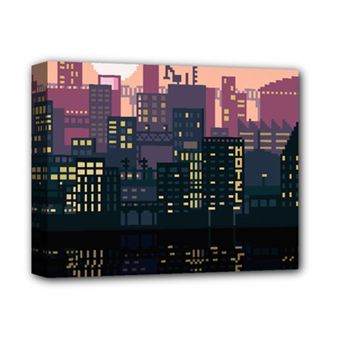 Pixel Art City Deluxe Canvas 14  X 11  (stretched) by Sarkoni
