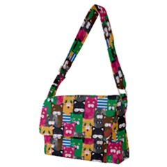 Cats Funny Colorful Pattern Texture Full Print Messenger Bag (m) by Grandong