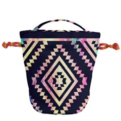 Cute Neon Aztec Galaxy Drawstring Bucket Bag by nateshop