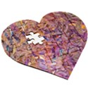 Ochre on fuchsia blend Wooden Puzzle Heart View3
