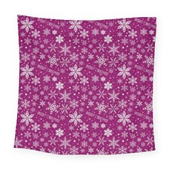 Purple Christmas Pattern Square Tapestry (large) by Grandong