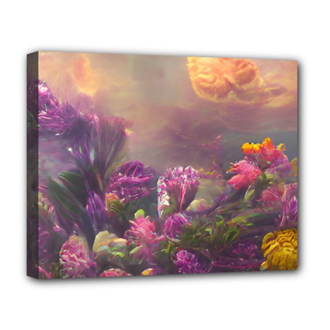 Floral Blossoms  Deluxe Canvas 20  X 16  (stretched) by Internationalstore
