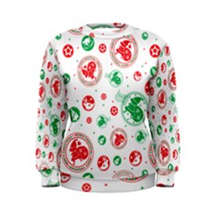 Merry Christmas Geometric Pattern Women s Sweatshirt by Sarkoni