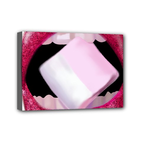 Lips -5 Mini Canvas 7  X 5  (stretched) by SychEva