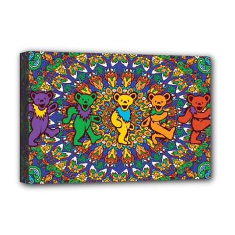 Grateful Dead Pattern Deluxe Canvas 18  X 12  (stretched) by Sarkoni