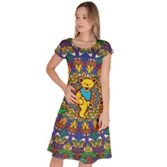 Grateful Dead Pattern Classic Short Sleeve Dress by Sarkoni