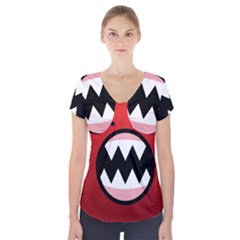 Funny Angry Short Sleeve Front Detail Top by Ket1n9