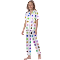 Circle Pattern(1) Kids  Satin Short Sleeve Pajamas Set by Ket1n9