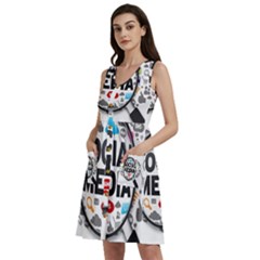 Social Media Computer Internet Typography Text Poster Sleeveless Dress With Pocket by Ket1n9