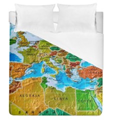 World Map Duvet Cover (queen Size) by Ket1n9
