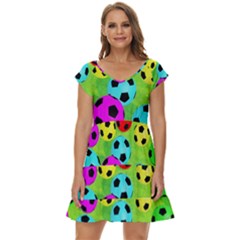 Balls Colors Short Sleeve Tiered Mini Dress by Ket1n9