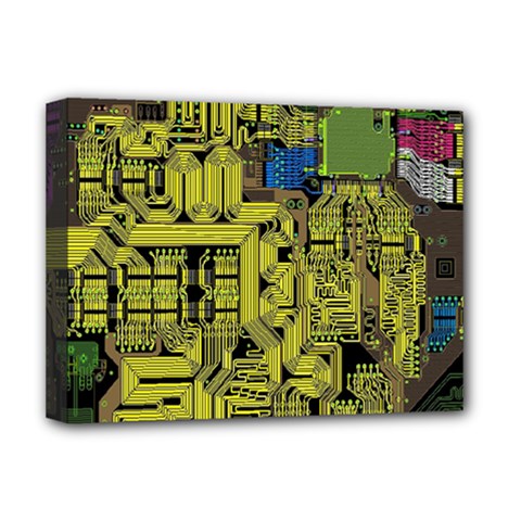 Technology Circuit Board Deluxe Canvas 16  X 12  (stretched)  by Ket1n9