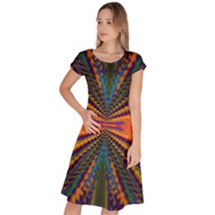 Casanova Abstract Art-colors Cool Druffix Flower Freaky Trippy Classic Short Sleeve Dress by Ket1n9