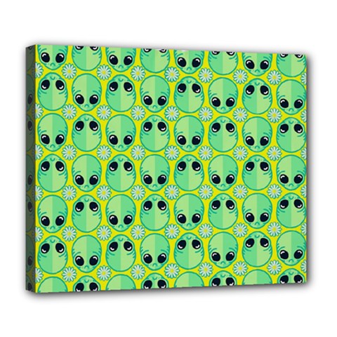 Alien Pattern- Deluxe Canvas 24  X 20  (stretched) by Ket1n9
