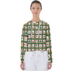 Christmas-paper-christmas-pattern Women s Slouchy Sweat by Grandong